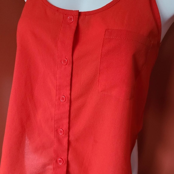 Forever 21 Orange Button Up Tank Size Small - Picture 3 of 5
